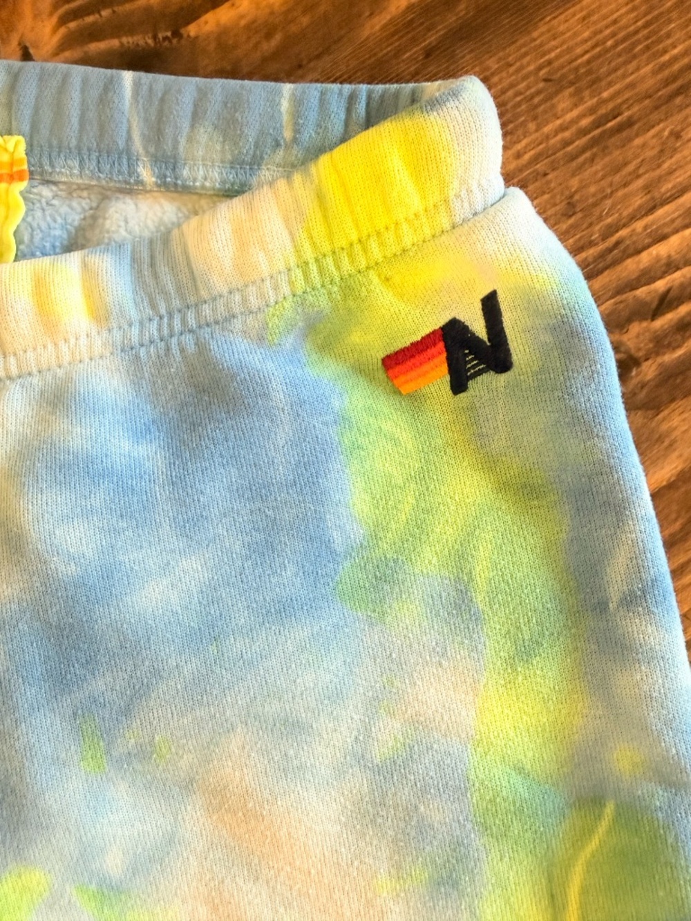 Aviator Nation - Hand Dyed Women's Sweatpant in Tie Dye Neon Yellow - Small - Picture 4 of 8